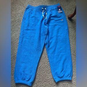 Champion Sweatpants Mens Blue Joggers Pants Drawstring Waffle Fleece Size XL NWT